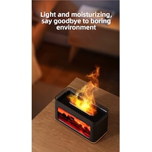 Jopus Şömine Görünümlü Alev Efektli Hava Nemlendirici 3d Alev Aroma Difüzörü Aroma Terapi Makinesi - C06