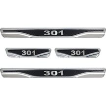 Peugeot 301 Uyumlu Kapı Eşiği Karbon Krom 4 Parça