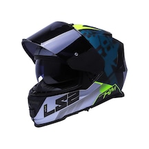 Ls2 Storm 2 Sprinter Full Face Siyah Vizörlü Motosiklet Kaskı Siyah - Gri - Cobalt
