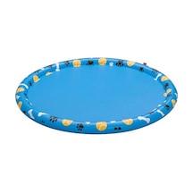 Bestway Evcil Hayvanlar İçin Pati Su Matı, Çap 147 Cm, Kaymaz Yüzey, Su Fıskiyesi, Bahçe Hortumu Bağlantısı, Dayanıklı Pvc, Onarım Yamaları Dahil