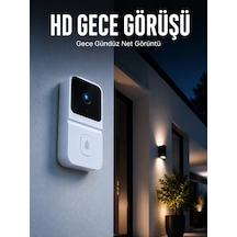 Zenvia Beyaz Akıllı Güvenlik Kapı Zili Telefon Kontrollü Wi-fi Görüntülü Kapı Zili Znv2026