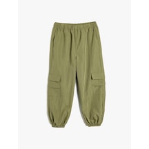 Koton Jogger Paraşüt Pantolon Cep Detaylı Beli Lastikli Haki 5wkg40054aw Haki