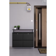 Ceha Kilitli Tablalı 4'lü Metal Ayakkabılık - Siyah K.AYK-2.4/S/P 9005/KL