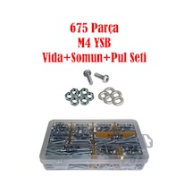 675 Parça M4 Ysb Civata+Somun+Pul Seti (M4 Ysb Vida Seti)