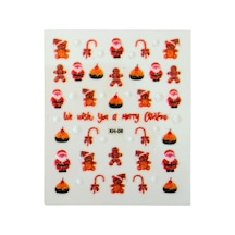 No:8 - Noel Baba 3d Tasarım Yapışkan Tırnak Sticker Tırnak Dövmesi Nail Art