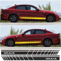 Alfa Romeo Giulia İçin Uyumlu Aksesuar Oto Yan Şerit Sticker Sarı Uzunluk 175 Cm