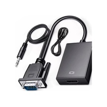 Vga To Hdmı Çevirici Adaptör Aux Bağlantılı Portatif Tasarım 2in1 Tv Pc Dönüştürücü Cihazı