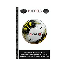 Premium Hareket Maç Antrenman Ekipmanı Basic-43 Antreman Futbol Topu 4 No Sarı