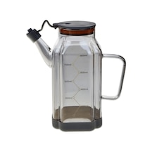 Füme Cam 800 Ml Yağdanlık Sürahi Akıtmaz & Kaymaz Silikon Tabanlı Yağlık Füme