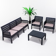 Lara 3+1+1 S Bahçe Balkon Takımı - Antrasit Gri Lara 3+1+1 S Bahçe Balkon Takımı - Antrasit Gri