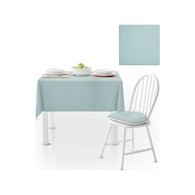 Buz Mavisi Kadife Dokulu Masa Örtüsü 120x180