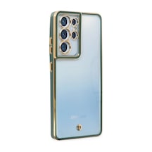 Samsung Galaxy S21 Ultra Kılıf Liva Lens Silikon - Yeşil Çok Renkli