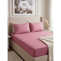 Faralya Life %100 Pamuk Çift Kişilik Çarşaf Takımı - 240x260 Cm Lastiksiz Çarşaf + 2 Adet 50 70 Yastık Kılıfı " Açık Pembe