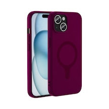 Joko Apple Uyumlu iPhone 14 Z Silikon Magsafe Kapak - Bordo