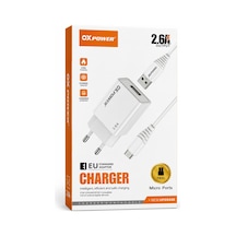 2.6a Usb Sarj Adaptoru + Micro Usb Sarj Kablosu Eu