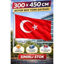 300 X 450 Cm Dev Boy Türk Bayrağı Kurumsal Kullanıma Uygun, Dış Mekân Dayanımlı 300 x 450 CM