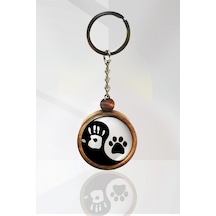 Yin Yang Ahşap Anahtarlık Tek Ebat N11.2339