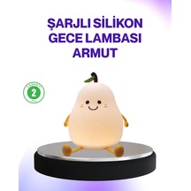 Mey İthalat Şarjlı Armut Masa Lambası Renk Değiştiren Led Gece Işığı Çok Renkli