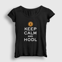Presmono Kadın Keep Calm And Hodl Bitcoin T-Shirt