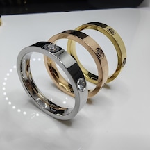 Altın Gül Altın Paslanmaz Çelik Çift Yapay Elmas Yüzük Erkek/kadın Taşlı Çift Alyans Titanyum Nişan Yüzüğü 5-10 Men-6