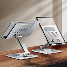 Cbtx Xundd Xdho-027 Döndürülebilir Katlanabilir Masaüstü Tutucu Tablet Standı - Gümüş