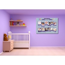 Bebek Odası Bebek Aylık Kolaj Temalı Anı Tablosu Çerçevesiz - 50x70