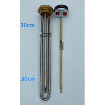 1-1/4'' Krom Kafalı Güneş Enerjisi Rezistansı  (Yerli Üretim) - Termostatlı - Kapaksız