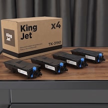 Kingjet Kyocera Uyumlu Tk-3190 Standart Kapasiteli 4'lü Paket Çipli Uyumlu  Toner Ecosys P3155dn