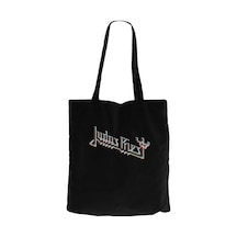 Judas Priest Logo 2 Siyah Kanvas Bez Çanta Siyah