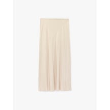Koton Standart Bel Slim Fit Midi Saten Etek Bej 6sak70042pw Ekru