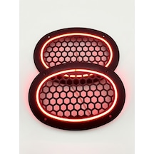 Oval Kırmızı Ledli Hoparlör Kapağı
