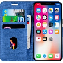 Huawei P Smart 2021 Kartvizitli Cüzdan Kılıf Mavi