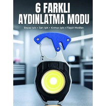 Araç Kamp Outdoor Ve Tamir İşleri İçin Çok Amaçlı Cob Led Şarjlı Kurtarma Ve Çalışma Feneri Sarı