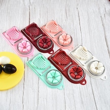 1 Adet Paslanmaz Çelik Yumurta Kesici Yumurta Dilimleyiciler Çok Fonksiyonlu Meyve Sebze Kesme Mutfak Aksesuarları Dilimleme Pişirme Aletleri Kırmızı