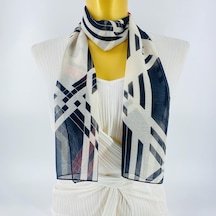 Tedz Collection Paredora Siyah Krem Soyut Uzun Fular Çok Renkli