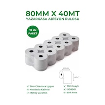 80x40 Termal Rulo Yazarkasa Adisyon Rulosu 10 Paket 100 Adet Tse Belgeli Bpa Free