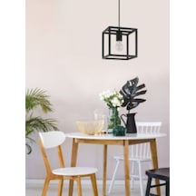 Riolight Modern,vintage Siyah 25x25cm 1xe27 Duylu Küp Metal Sarkı Siyah