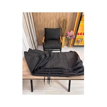 Outdoor Kumaş,bahçe Minderi,balkon Minderi,koruyucu Kılıf , 2-1-1 Takıma Uygun 4 Adet Pofuduk Model ,minder Kılıfı Siyah