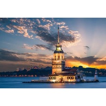 5d Elmas Boncuk Taş Işleme Mozaik Goblen Kit 40x50cm Gc85745 Diamond Painting Boncuk Puzzle Elmas Boyama İstanbul Kız Kulesi