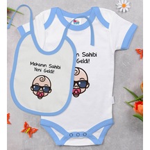 Bk Kids Mekanın Sahibi Yeni Geldi Tasarımlı Mavi Bebek Body Zıbın Çok Renkli