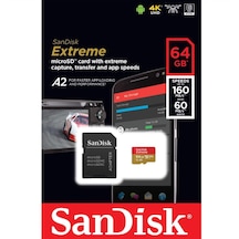 Sandisk Extreme SDSQXA2-064G-GN6MA 64 GB MicroSDXC Hafıza Kartı + Adaptör
