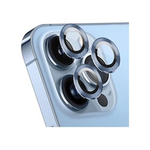 Nettech Apple Uyumlu iPhone 11 Pro Alüminyum Seri Kamera Cam Koruyucu - Mavi