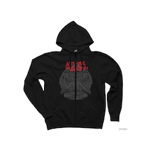 Accusers Siyah Fermuarlı Kapşonlu Sweatshirt