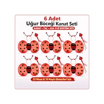 6&amp 39 Lı - 911 - Uğur Böceği Kostüm Seti At - Ece-umay - Taç Asa