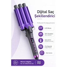 Shd 1701 Dijital Su Dalgası Saç Maşası Lcd Ekranlı 3 Lü Seramik 25 Mm Saç Şekillendirici