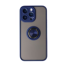 Apple iPhone Uyumlu 14 Pro Max Kılıf Montreal Yüzüklü Silikon Kapak - Lacivert Bzsxx00 1