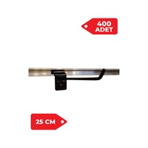 25 Cm 400 Adet Siyah Renk Kanallı Pano Kancası Raf Askısı Siyah