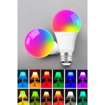 Led Ampul Enerji Dostu Rgb Işıklı 100w Led Işık 10 Parça Siyah