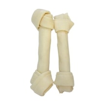 Garden Mix Beyaz Düğümlü Derı Kemik Köpek Ödülü 7.5" 2'li