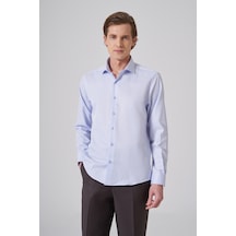Morven Erkek A.mavi Polyester Trend Slim Fit Tam İtalyan Yaka Gömlek 26mc004044301 A.mavi